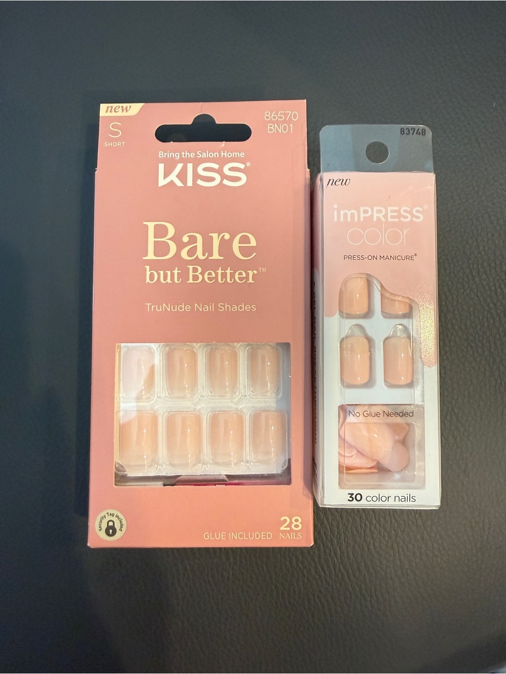 2pcs Press On Nail Sets KISS Bare But Better imPress Nude Pink Set